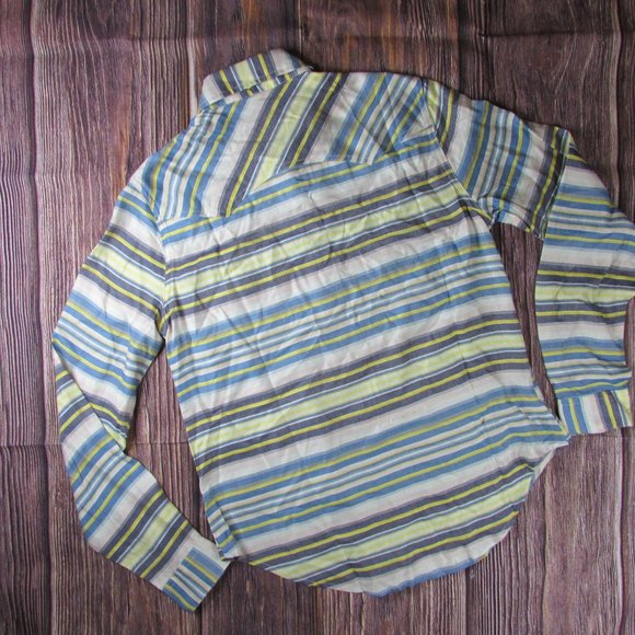 NWT Cruel Denim Women's Stripe Western Long Sleeve Button Down Shirt-Multi - Picture 2 of 3
